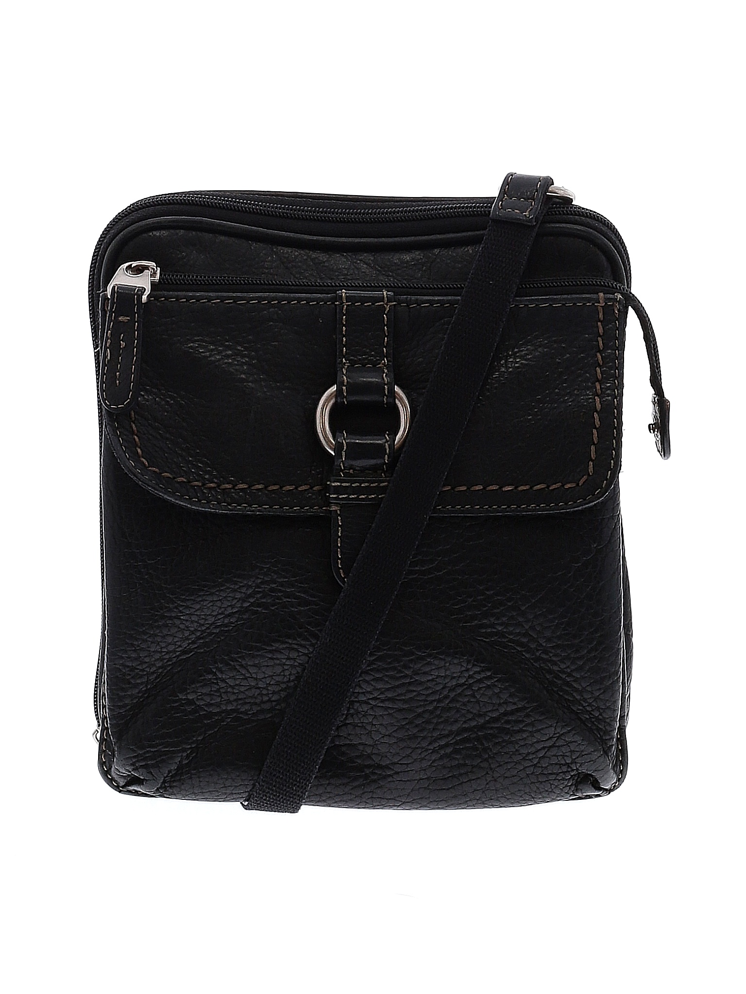 Fossil 100 Leather Solid Black Leather Crossbody Bag One Size 71 off thredUP