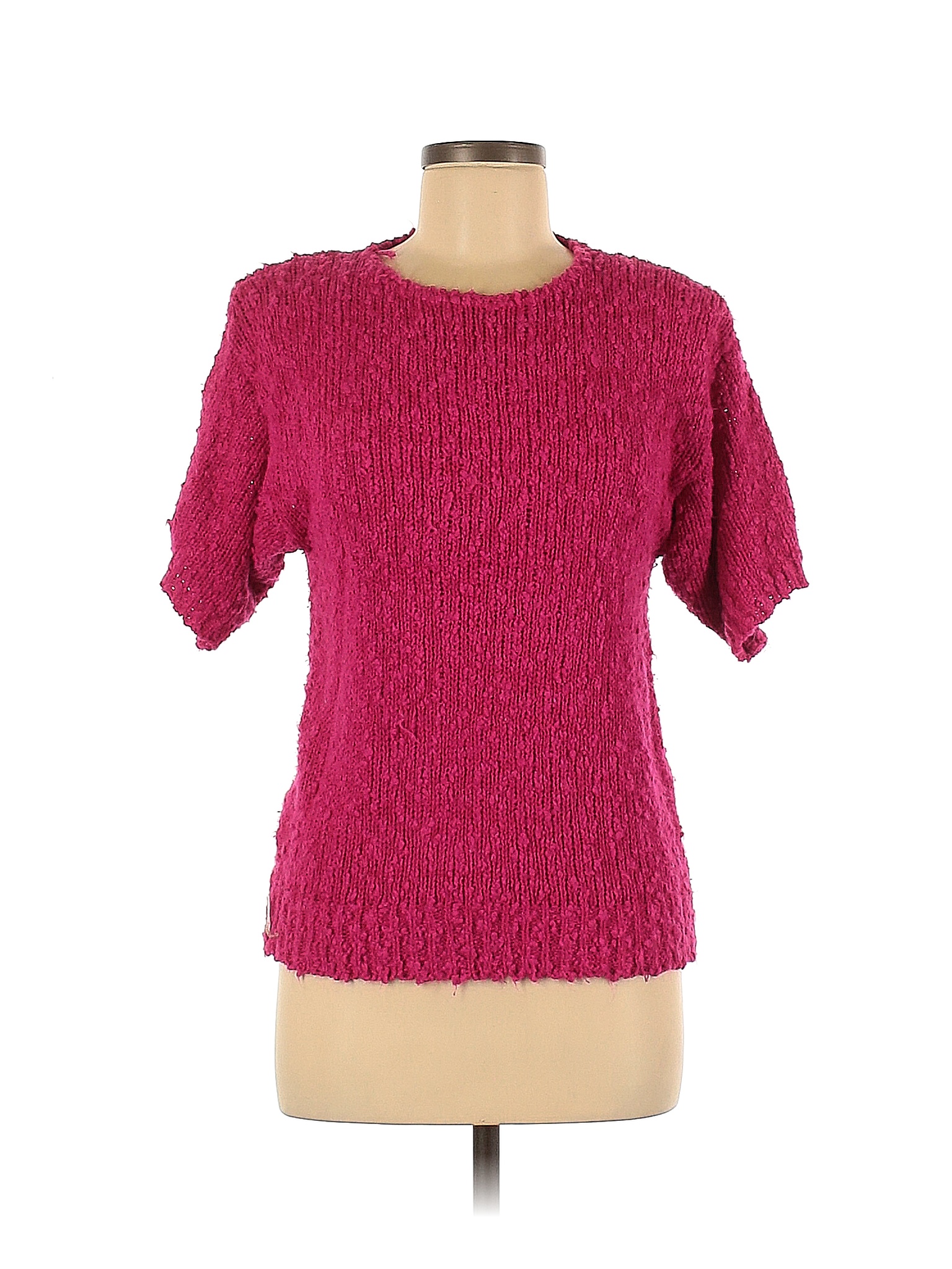 Rainbow Ridge 100 Acrylic Solid Color Block Colored Pink Pullover Sweater Size M 81 off