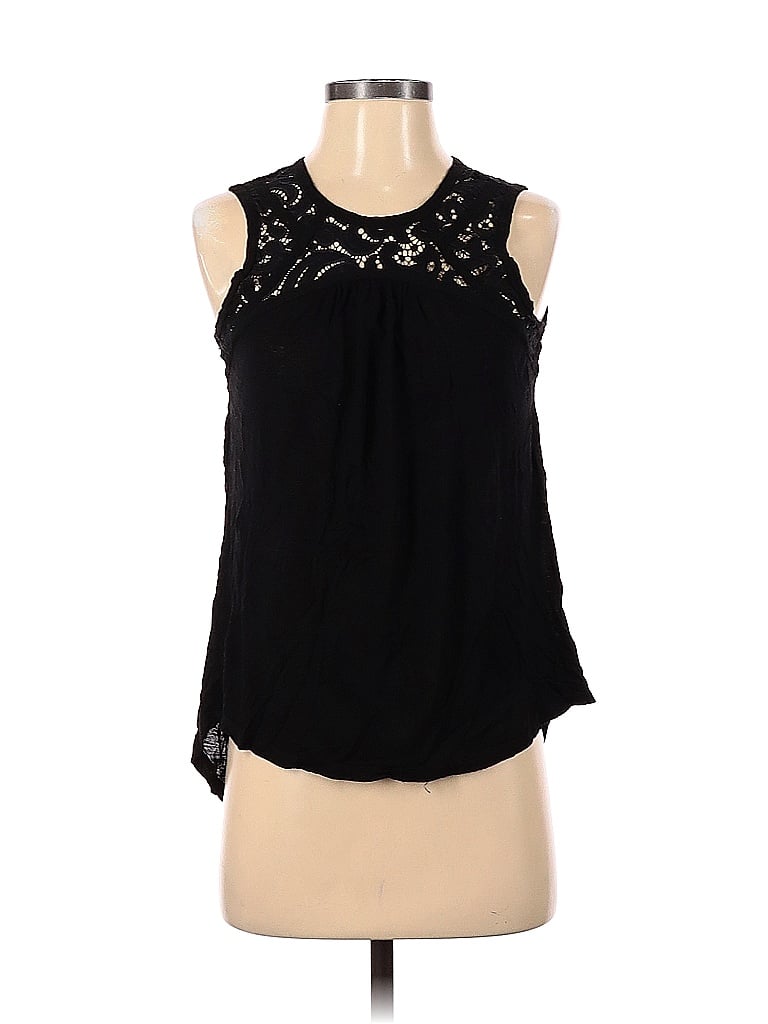 Pre-owned Bar Iii Sleeveless Blouse In Black