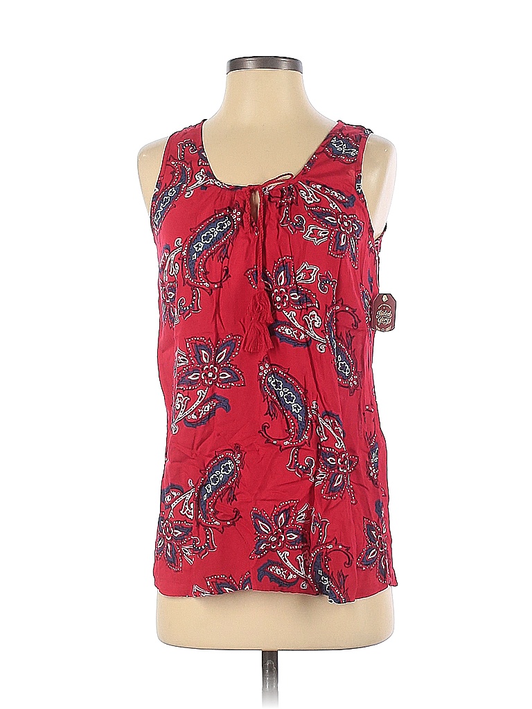 Faded Glory 100 Rayon Red Sleeveless Blouse Size S 57 Off Thredup