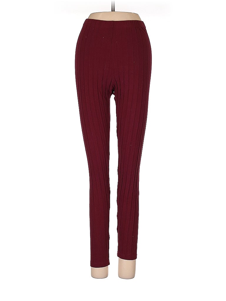 Pre-owned Shein Leggings In Burgundy