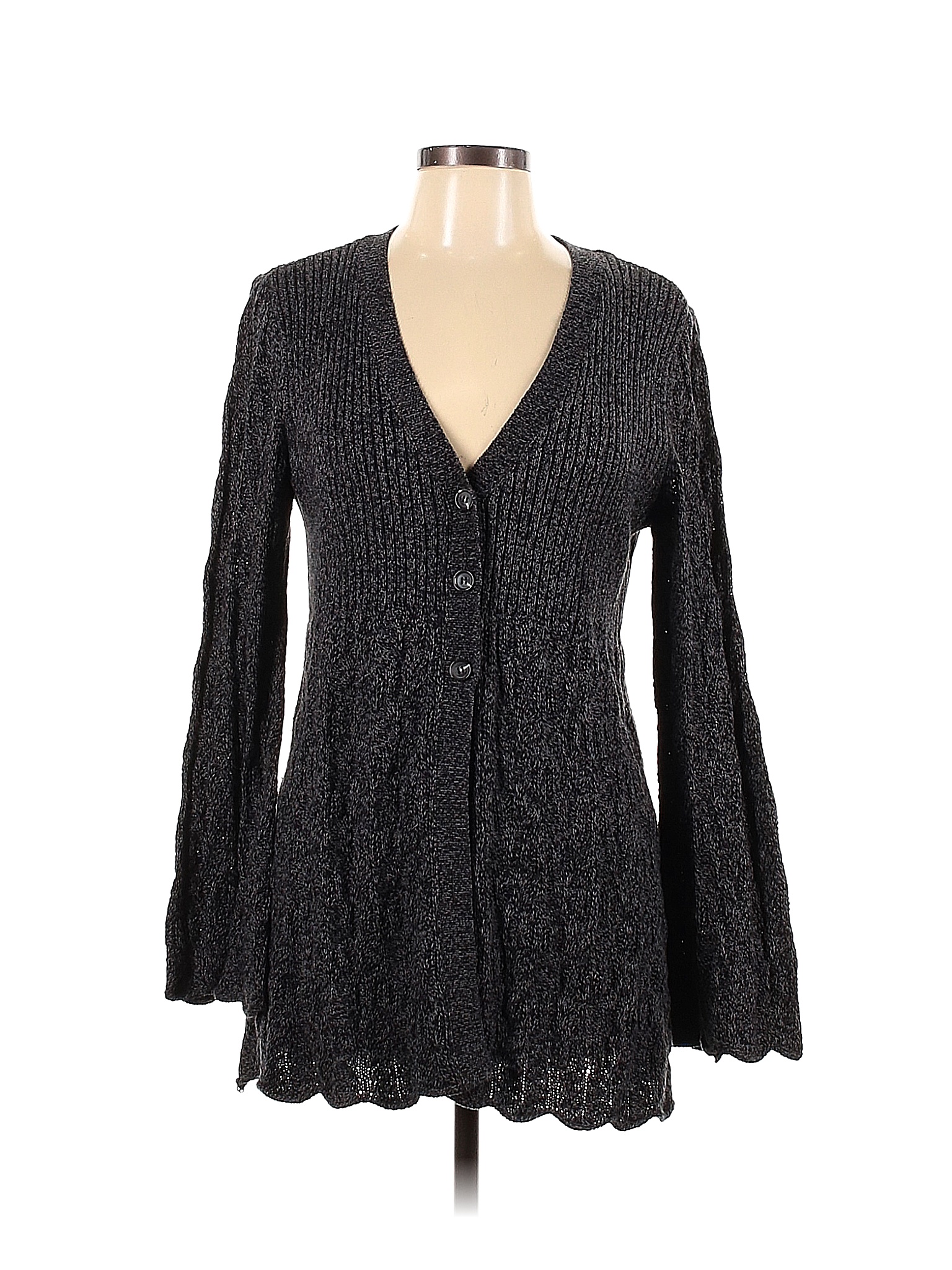 Style&Co Solid Black Gray Cardigan Size M - 67% off | thredUP