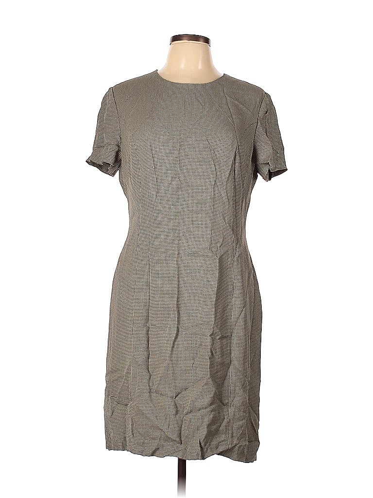 Casual Corner Solid Gray Tan Casual Dress Size 12 - 70% off | thredUP
