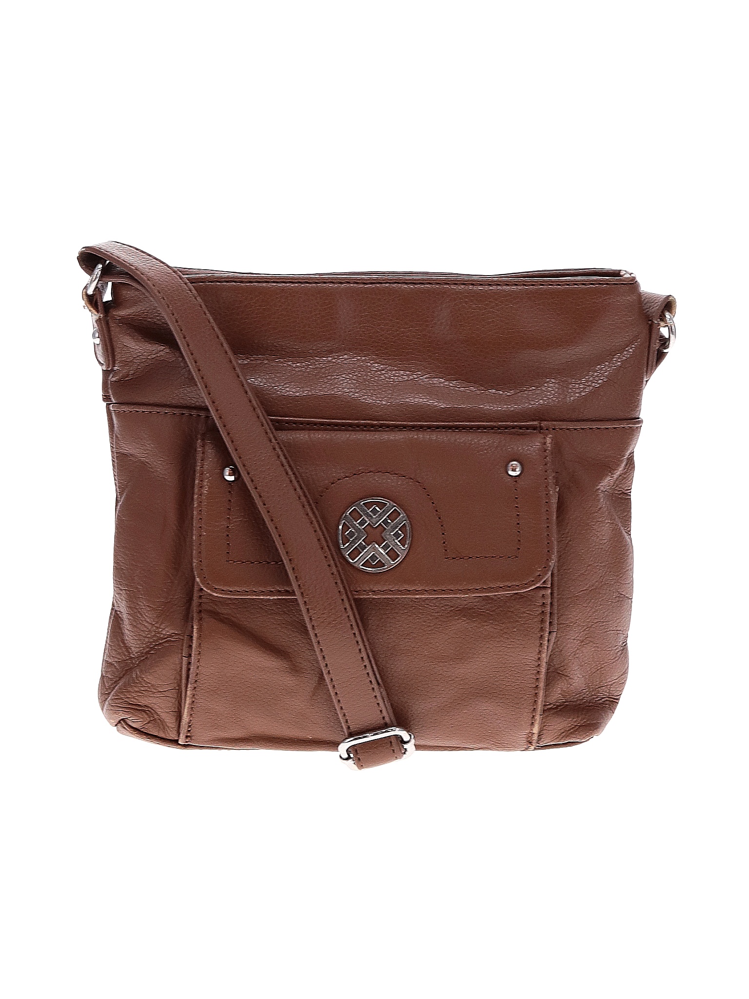 Jaclyn Smith Solid Brown Leather Crossbody Bag One Size - 52% off | thredUP