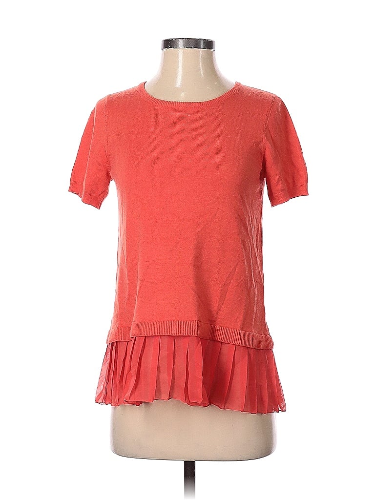 Pre-owned The Limited Short Sleeve Top Orange Crew Neck Tops