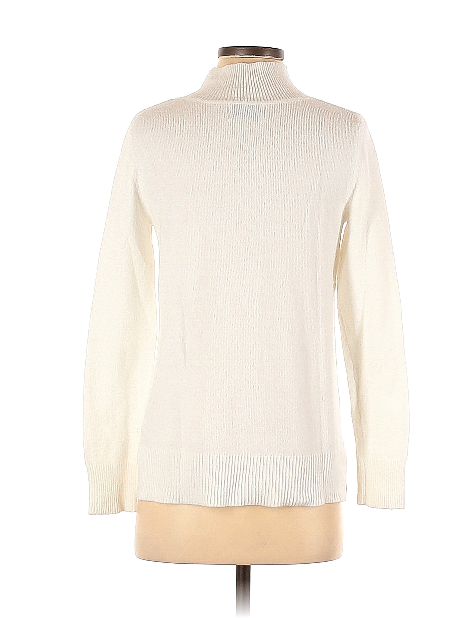 Old Navy Solid Ivory White Turtleneck 