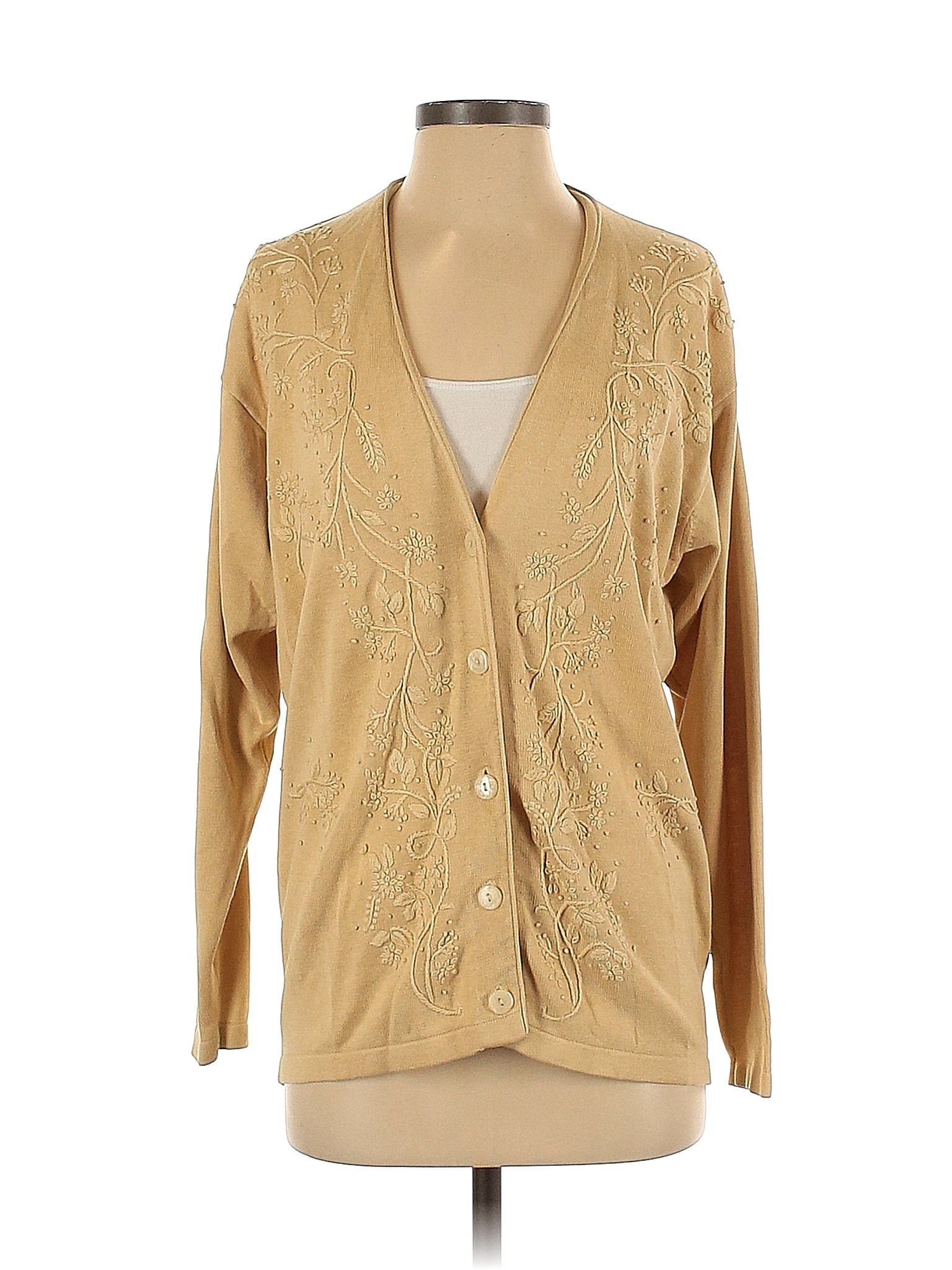 Casual Corner Solid Color Block Colored Ivory Cardigan Size S - 75% off ...