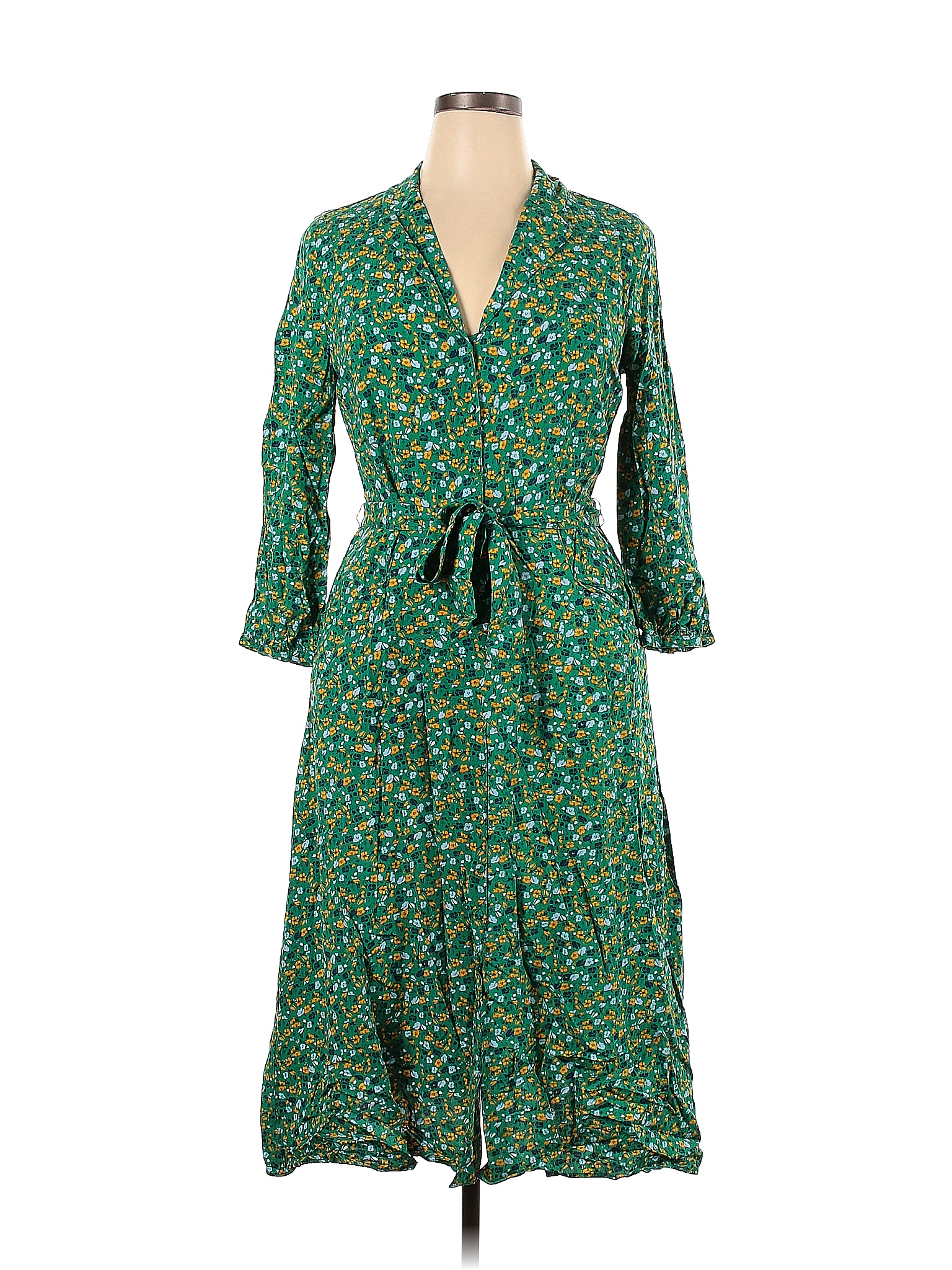 Talbots 100% Rayon Floral Green Casual Dress Size 16 - 67% off | ThredUp