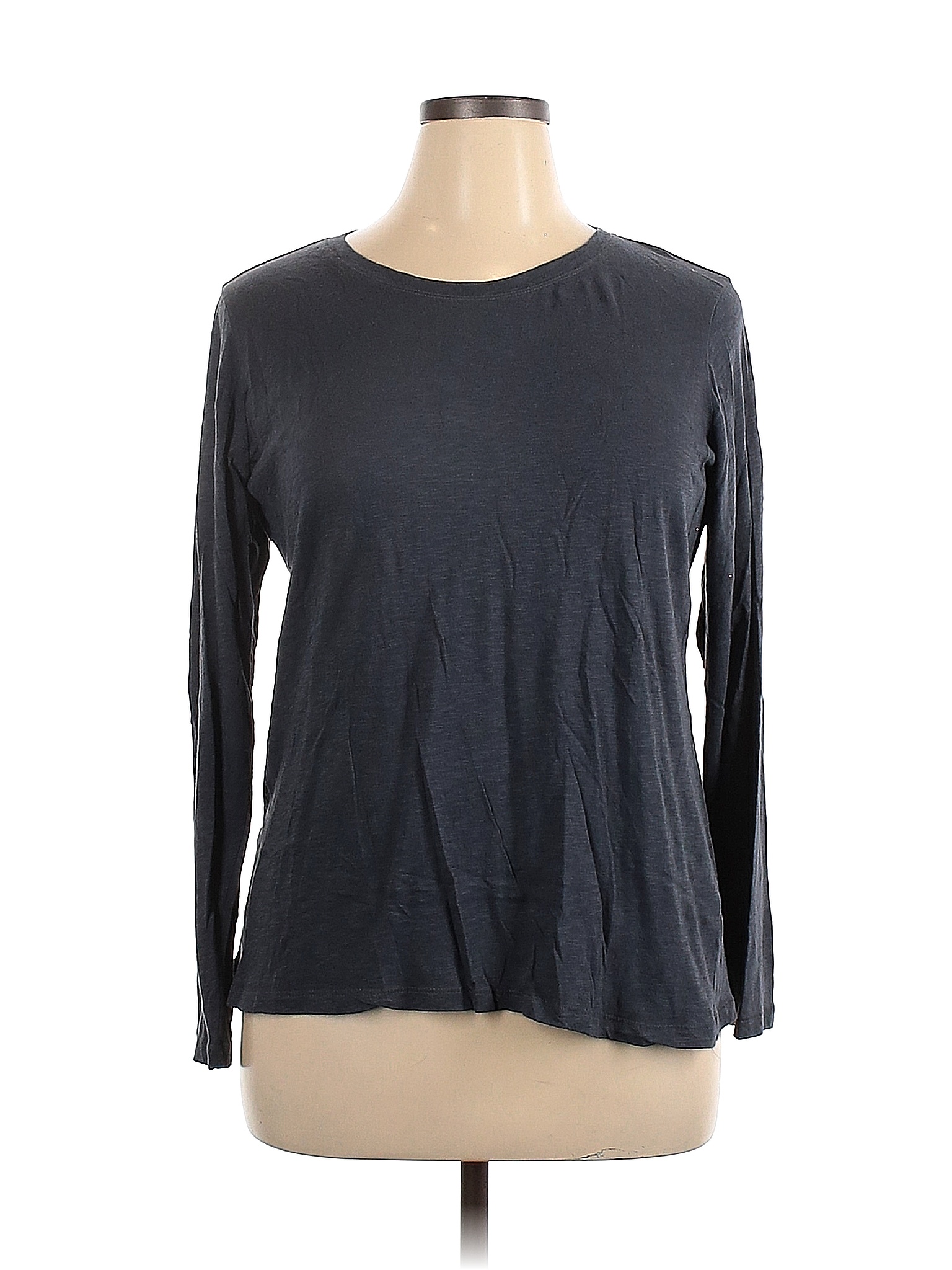 Caslon Solid Blue Long Sleeve T-Shirt Size 1X (Plus) - 68% off | thredUP