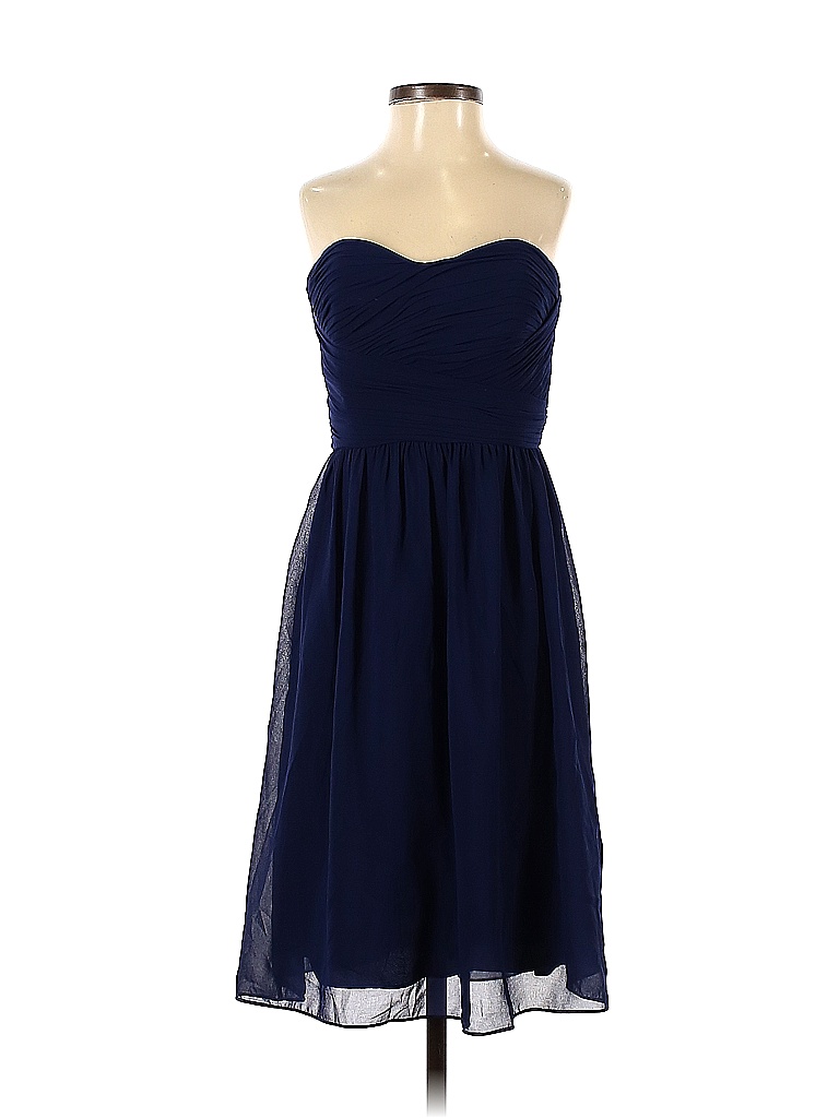 Donna Morgan 100 Polyester Solid Navy Blue Cocktail Dress Size 0 92 Off Thredup 3975