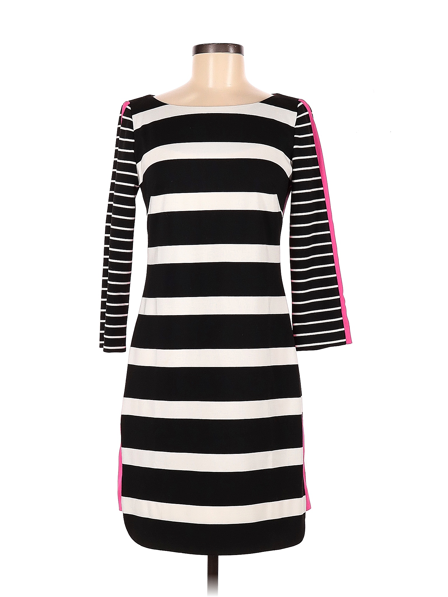 Eliza J Stripes Black Cocktail Dress Size 6 79 off thredUP