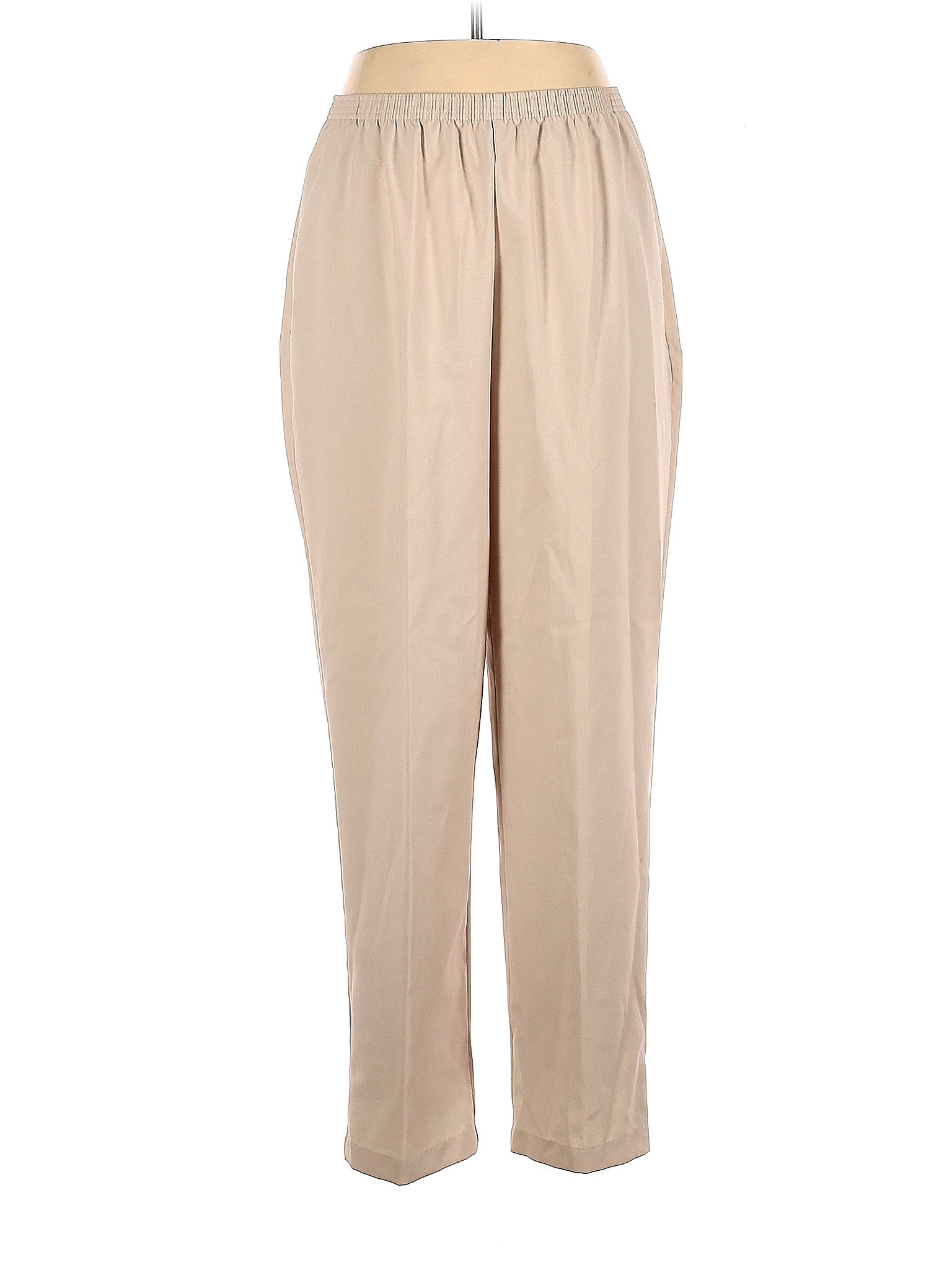 Laura Scott 100% Polyester Solid Tan Ivory Dress Pants Size 16 - 59% ...