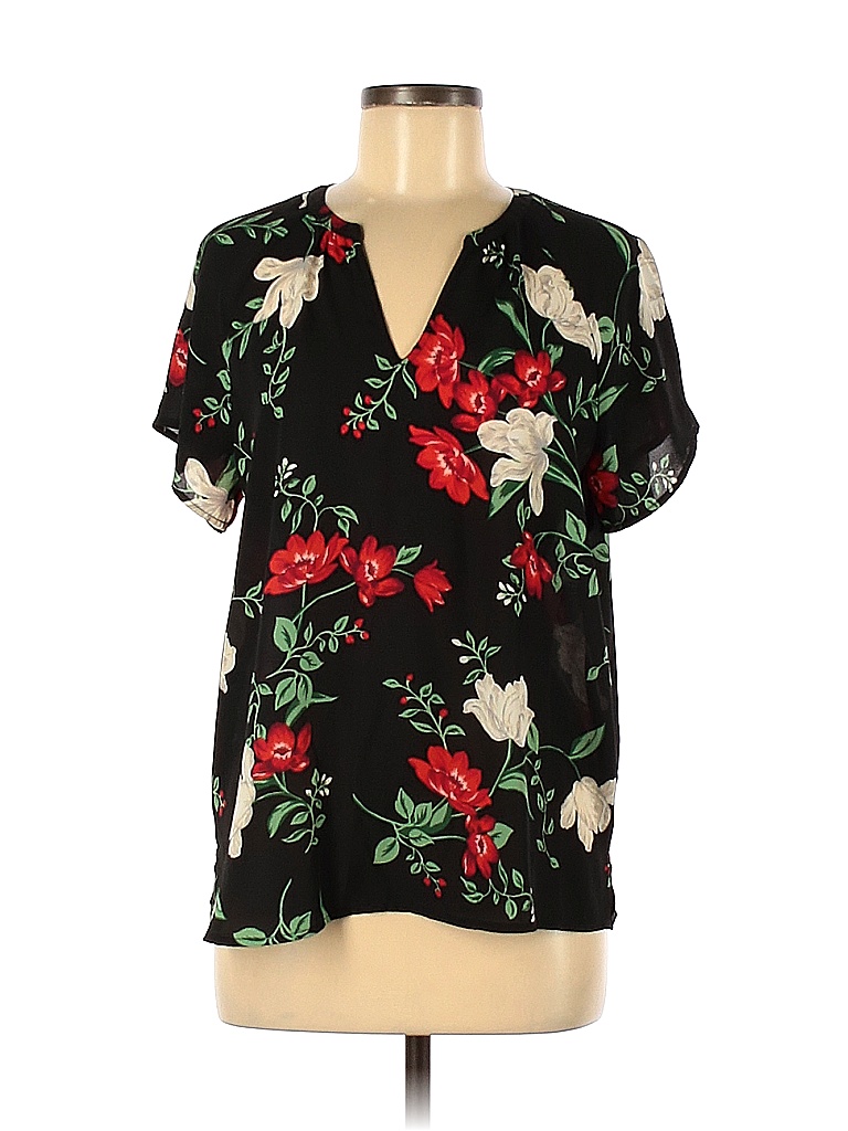 The old memories Navy floral cotton shirts thin long sleeve blouses cotton tops main image 0