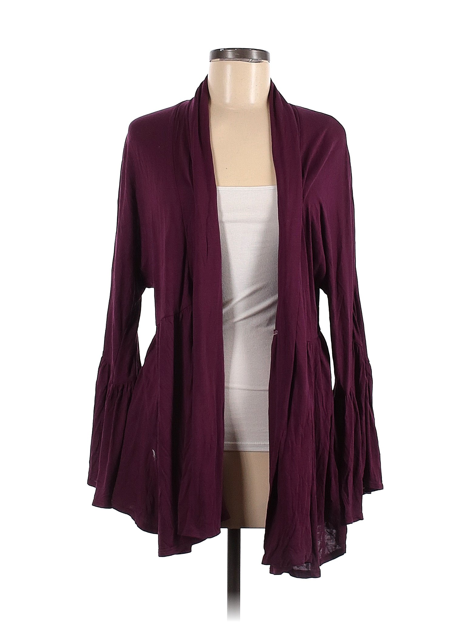 Spiegel 100% Rayon Solid Maroon Purple Cardigan Size M - 81% off | thredUP