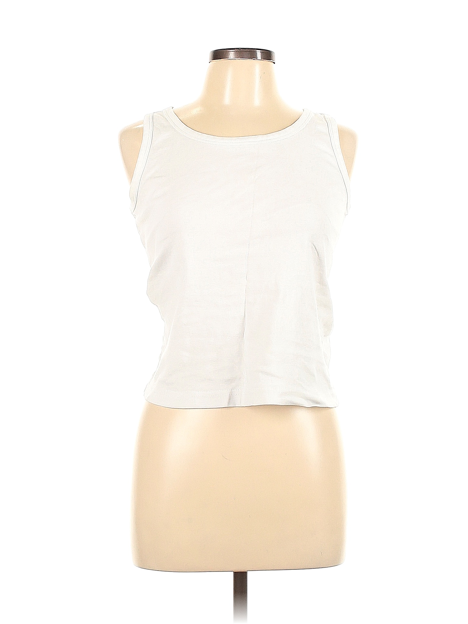 Laura Scott 100% Cotton Solid White Ivory Tank Top Size L - 53% off ...