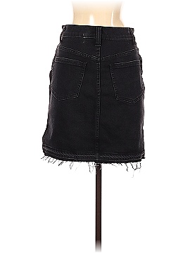 Madewell Step-Hem Jean Skirt in Washed Black (view 2)