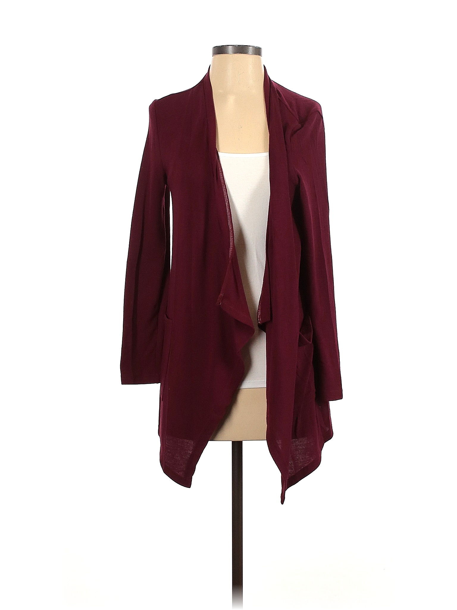 Slinky Brand Solid Maroon Burgundy Cardigan Size S - 67% off | thredUP