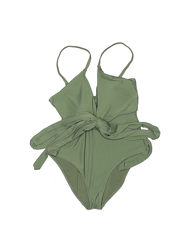 Aerie Solid Green One Piece Swimsuit Size L 50 off thredUP