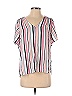 W5 100% Polyester Stripes Pink Short Sleeve Blouse Size S - photo 1