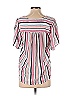 W5 100% Polyester Stripes Pink Short Sleeve Blouse Size S - photo 2