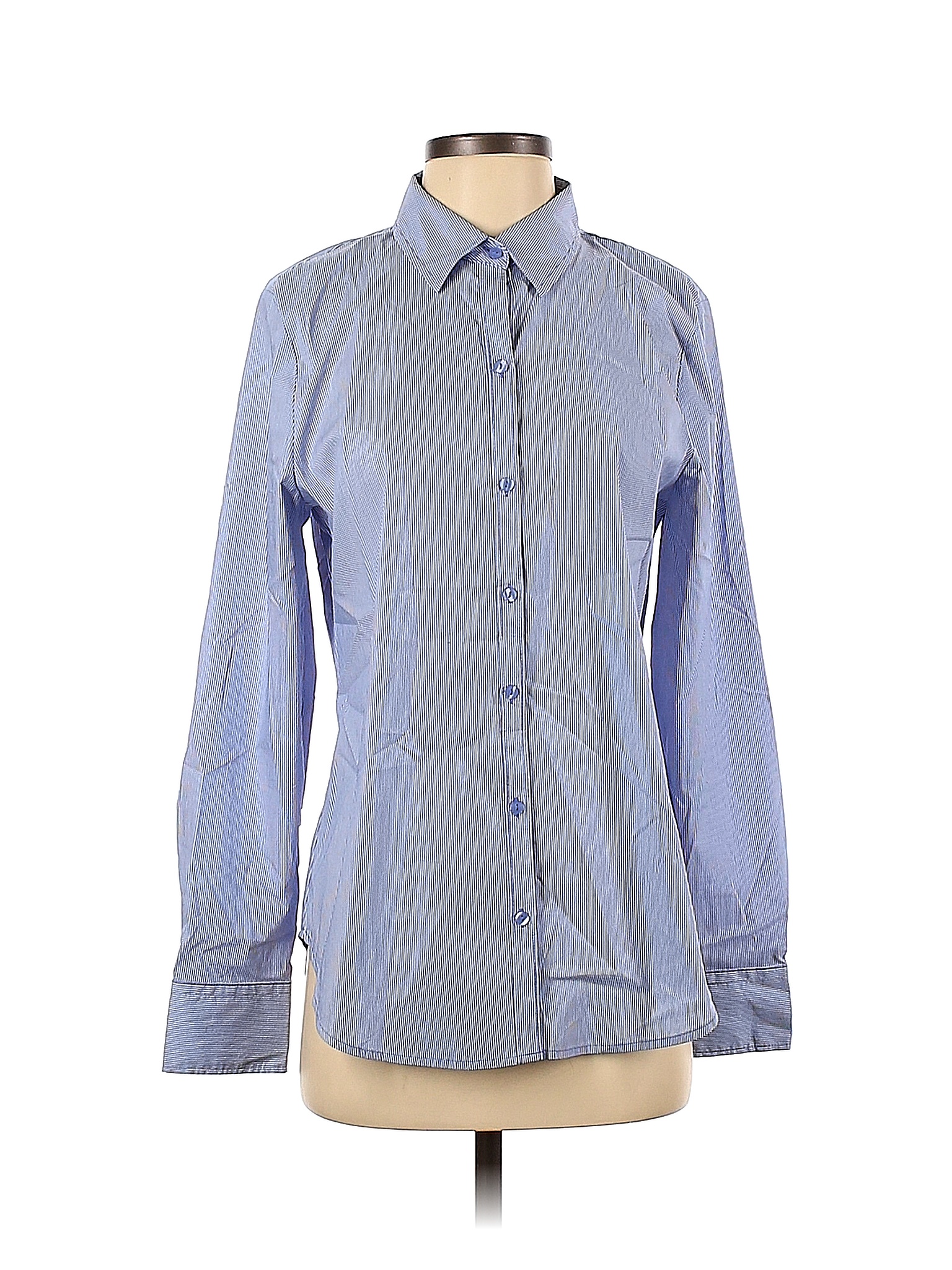 Worthington Stripes Blue Long Sleeve Button-Down Shirt Size XS - 67% ...