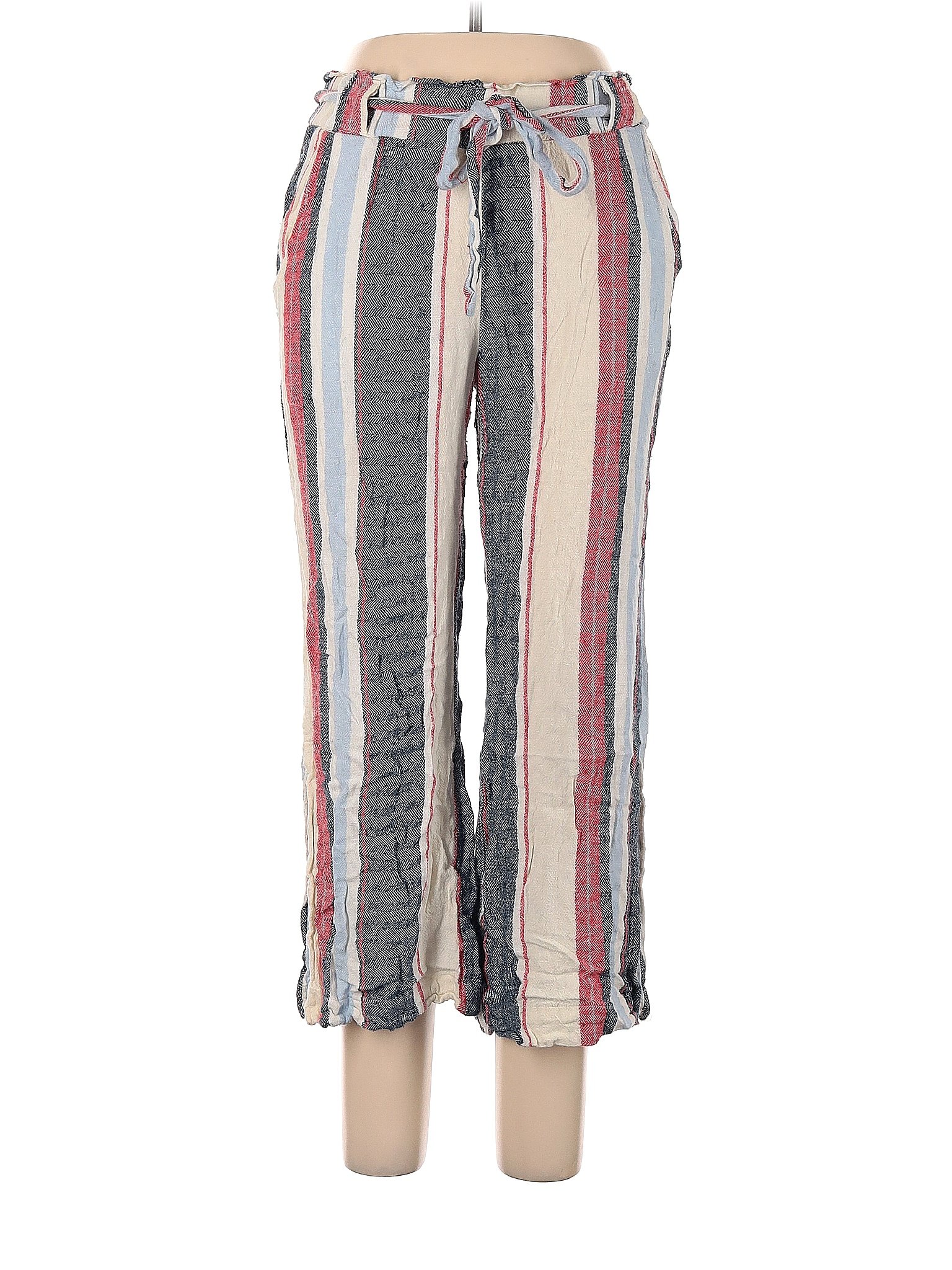 Indigo Rein Stripes Ivory Linen Pants Size L - 58% off | thredUP