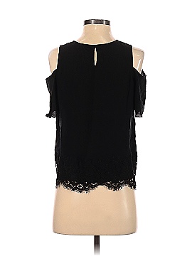 Madewell Lace-Edged Silk Cold-Shoulder Top (view 2)