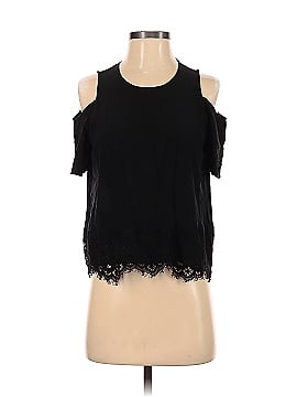 Madewell Lace-Edged Silk Cold-Shoulder Top (view 1)
