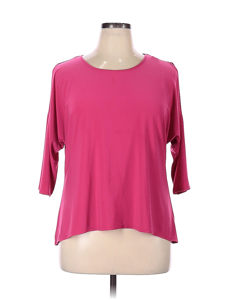 Notations Solid Pink 3 4 Sleeve Blouse Size Xl 76 Off Thredup