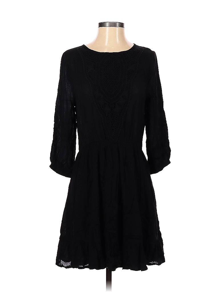 BaeVely 100% Rayon Solid Black Casual Dress Size S - 85% off | thredUP