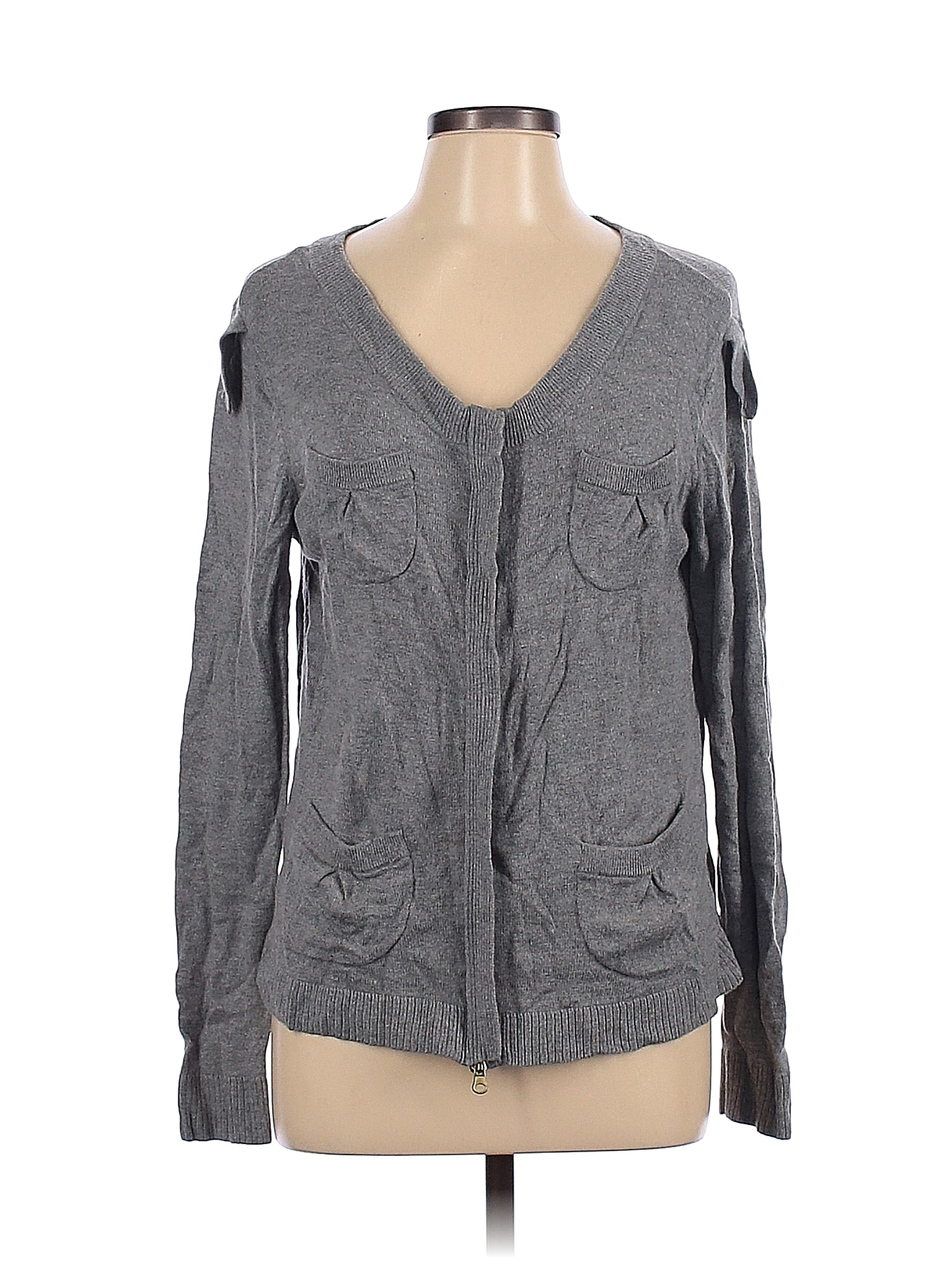 Cache Solid Color Block Gray Jacket Size L - 83% off | thredUP