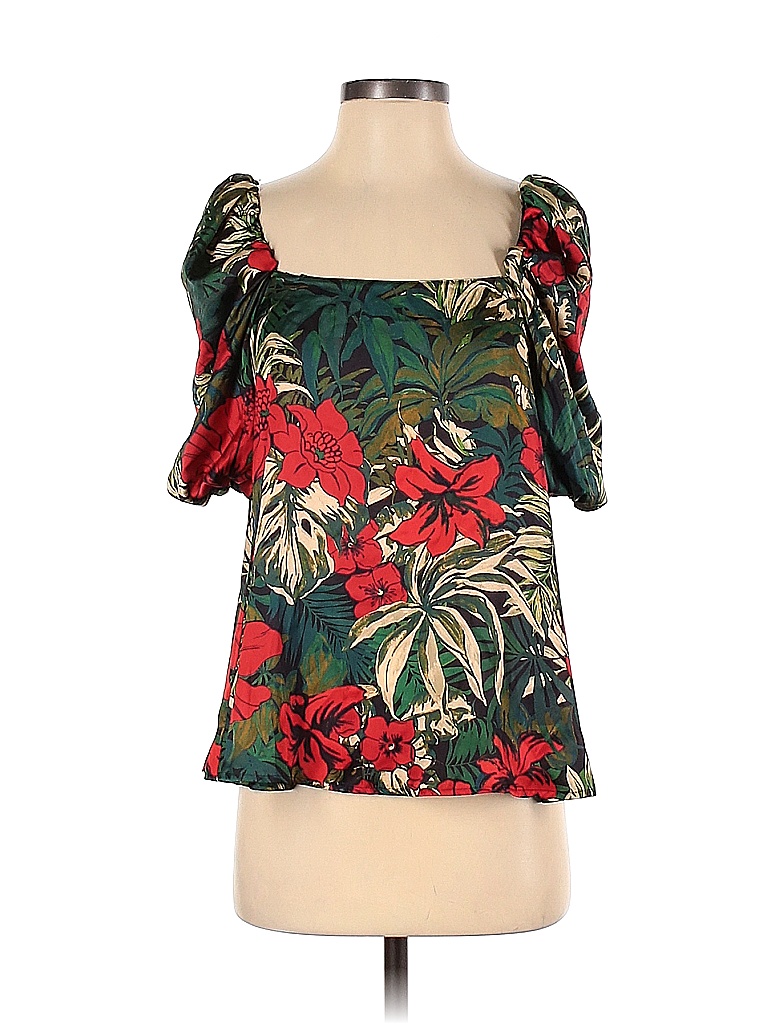 Zara Green Short Sleeve Blouse Size S - photo 1