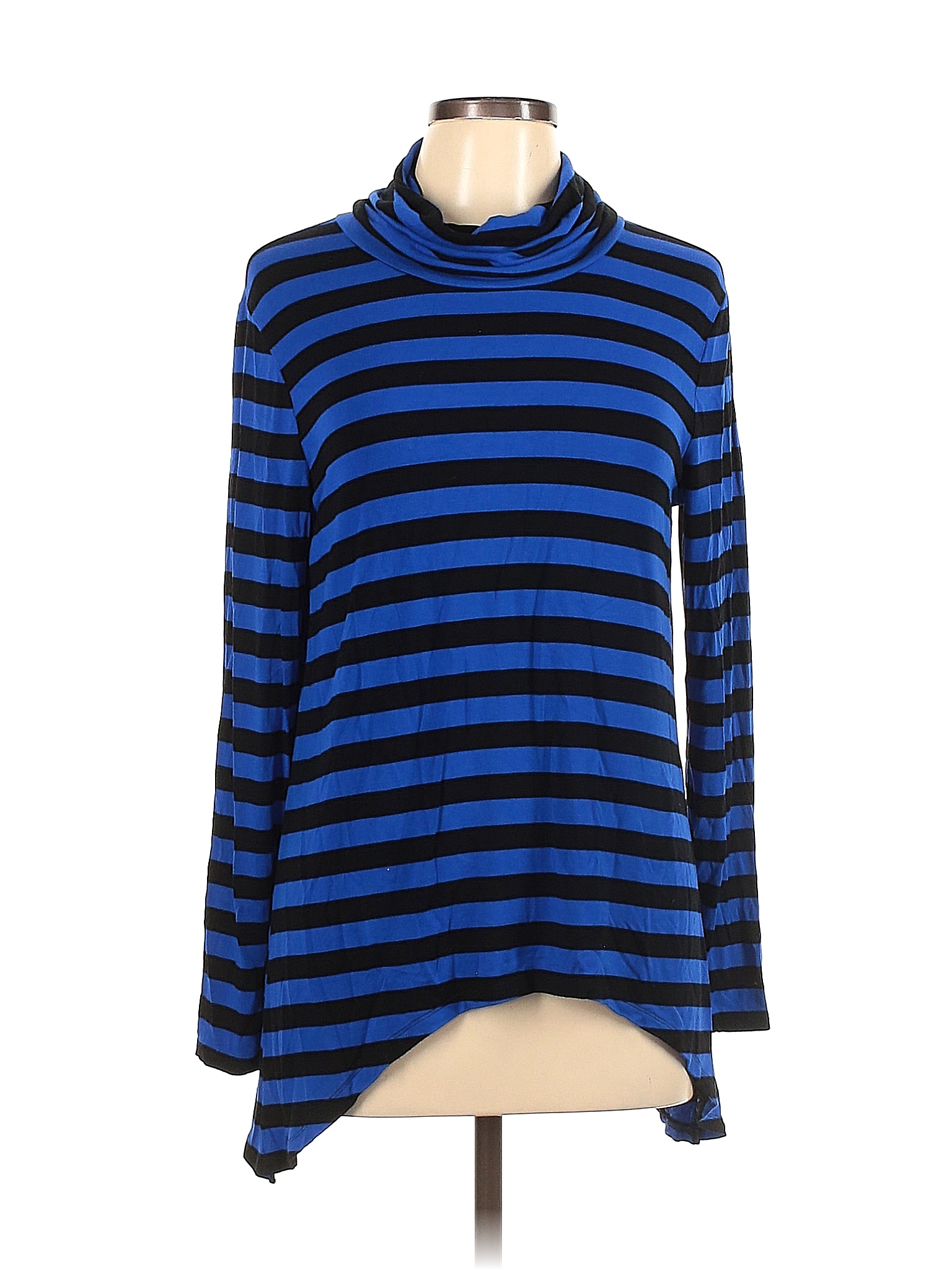 Cable & Gauge Stripes Blue Long Sleeve Turtleneck Size L - 48% off ...