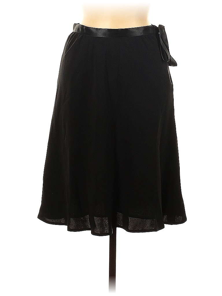 Kate Hill 100 Silk Solid Black Silk Skirt Size 8 (Petite) 81 off thredUP