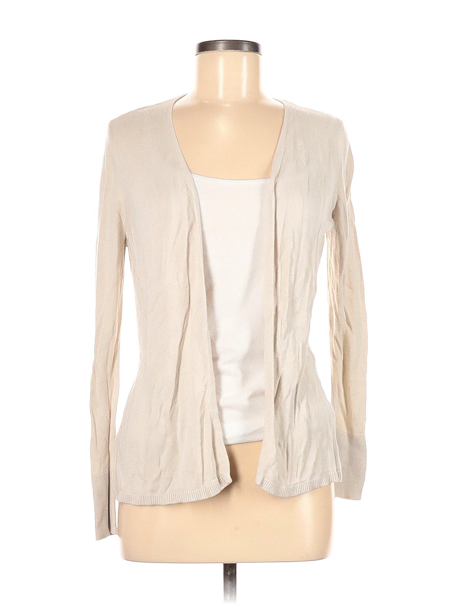 Cato 100% Rayon Solid Ivory Cardigan Size M - 60% off | thredUP