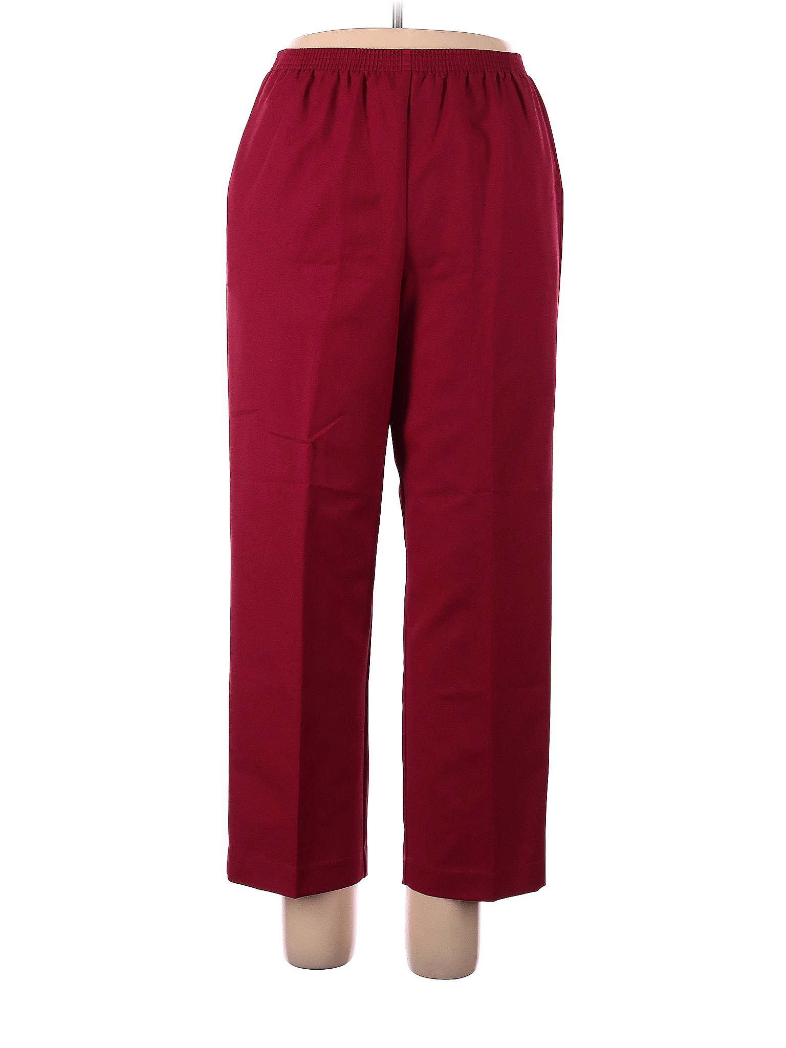 Alfred Dunner 100% Polyester Solid Maroon Burgundy Dress Pants Size 14 ...