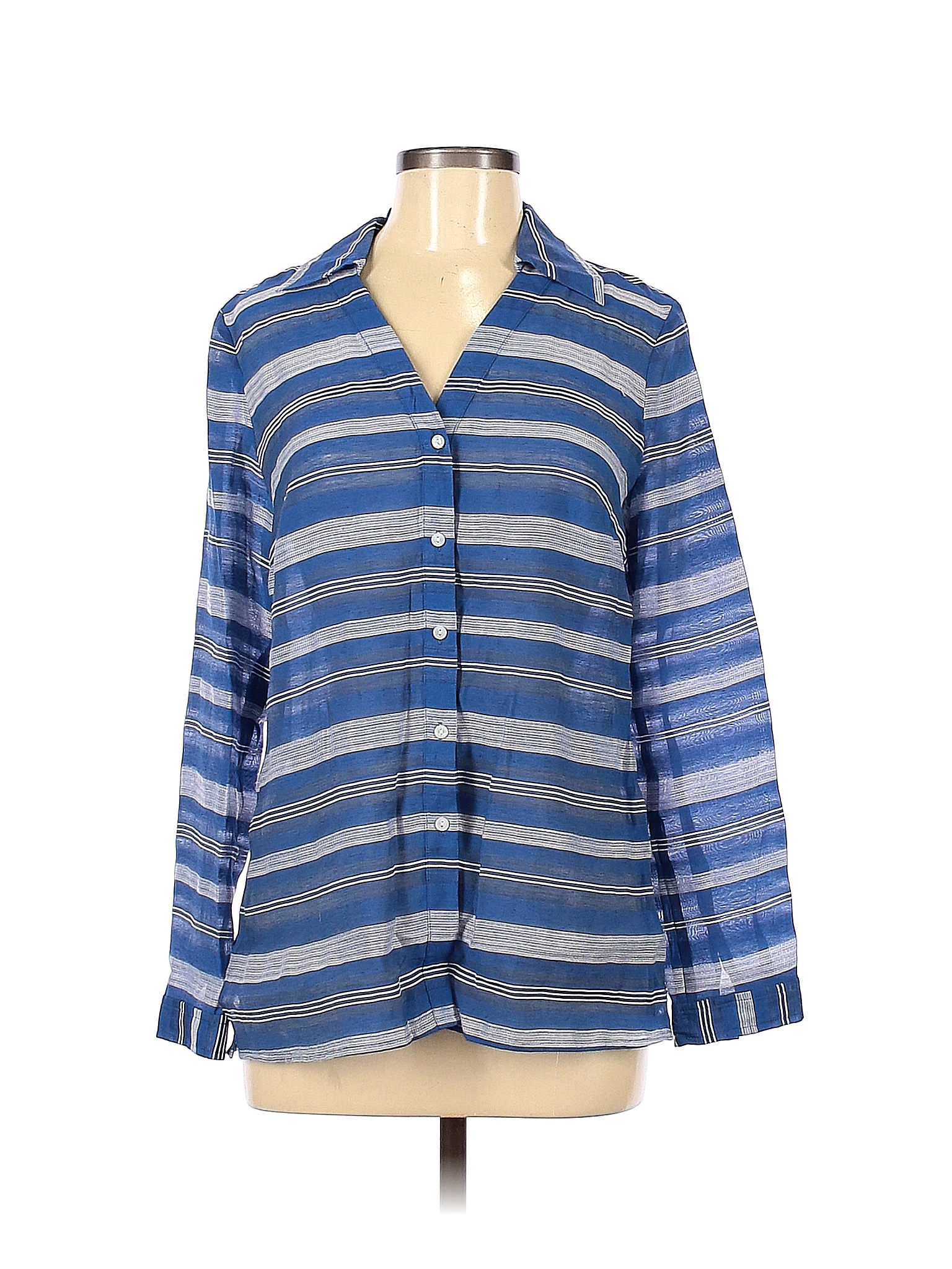 Peck & Peck Blue Long Sleeve Button-Down Shirt Size 6 - 73% off | thredUP