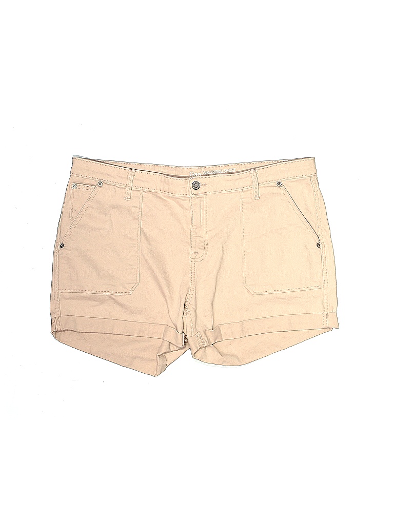 Gap Solid Colored Tan Denim Shorts Size 18 (Plus) 75 off thredUP