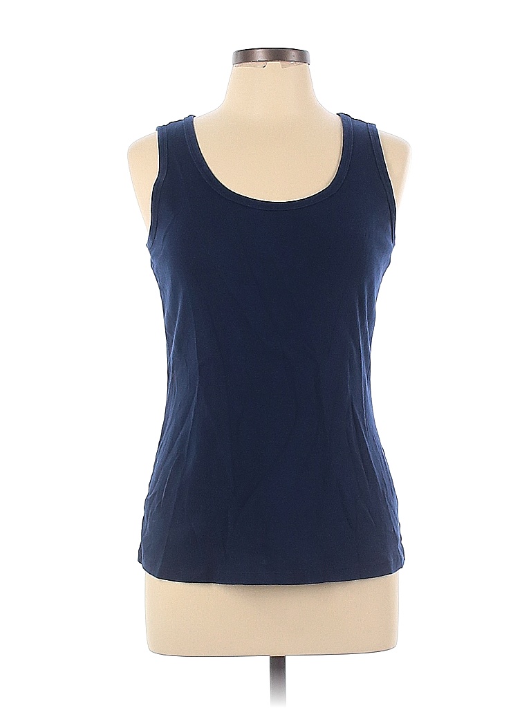 St. John's Bay 100% Cotton Blue Tank Top Size L - 68% off | thredUP