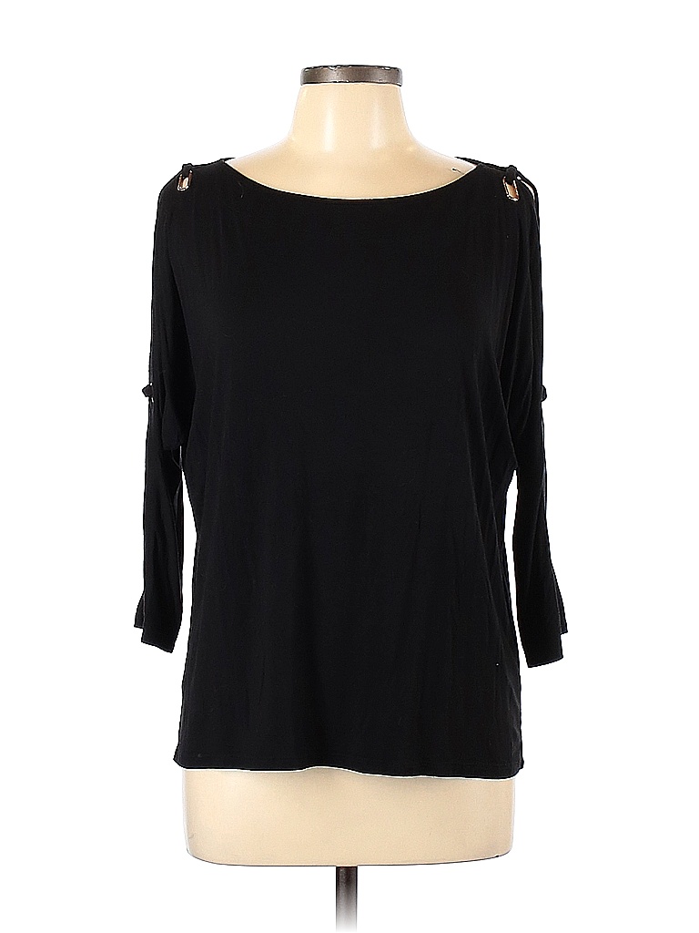 Cable & Gauge Solid Black Long Sleeve Top Size L - 69% off | thredUP