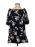NLW Black Blue Short Sleeve Blouse Size S - photo 1