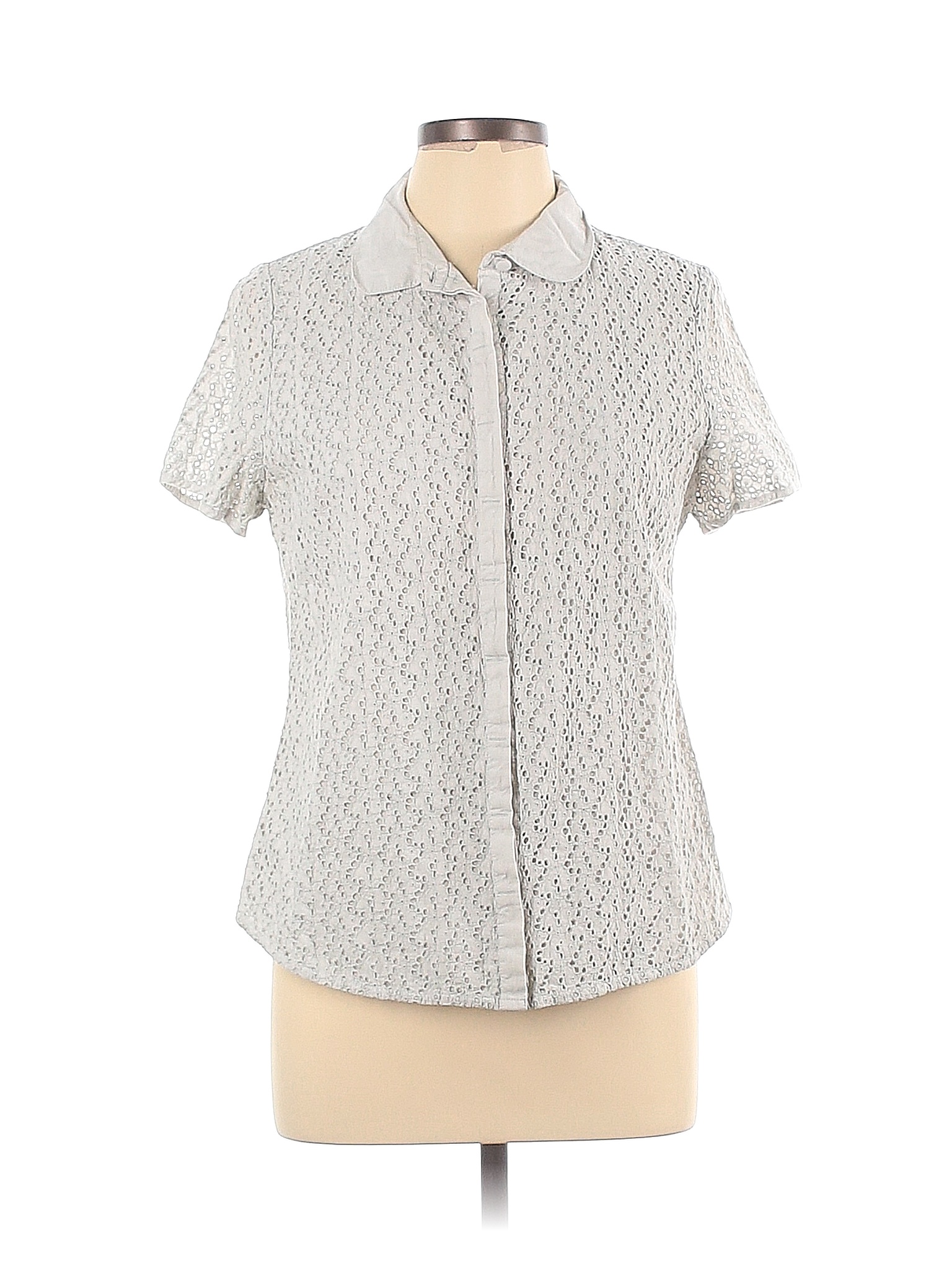 Boden White Short Sleeve Button-Down Shirt Size 10 - 75% off | thredUP