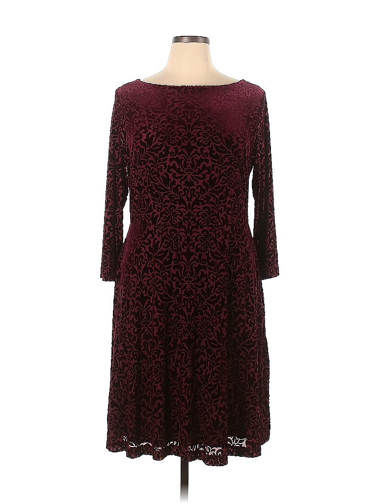 Talbots Solid Maroon Burgundy Cocktail Dress Size XL - 82% off | thredUP