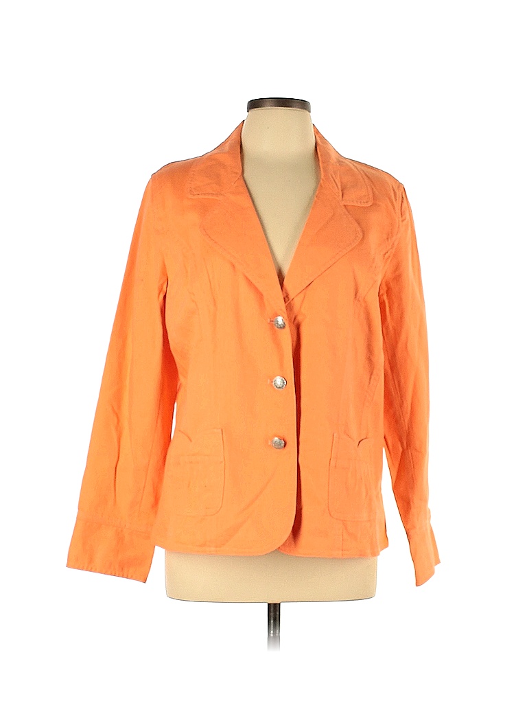 Dandco Solid Colored Orange Jacket Size L 62 Off Thredup