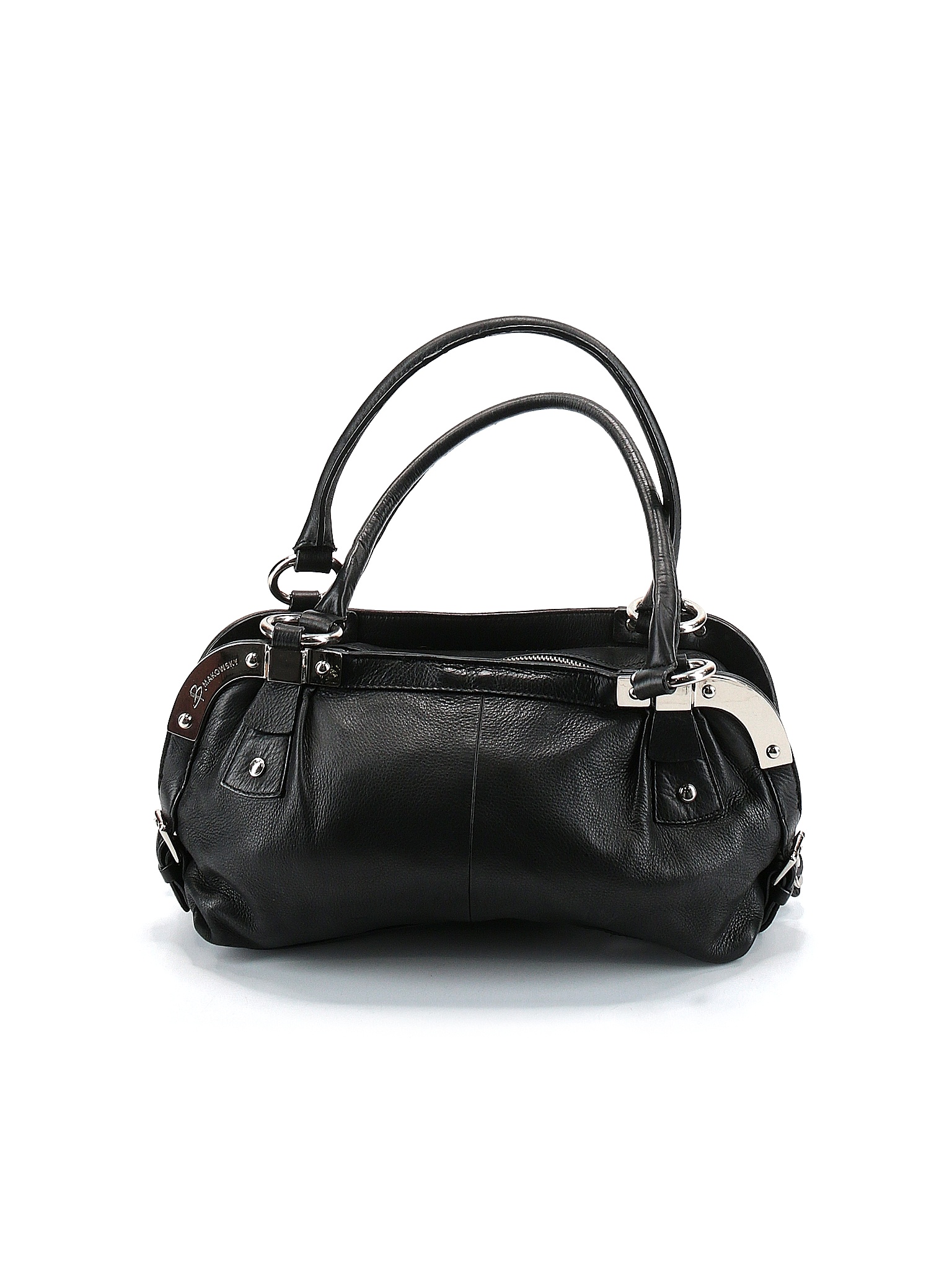 B Makowsky 100% Leather Black Leather Shoulder Bag One Size - 71% Off ...