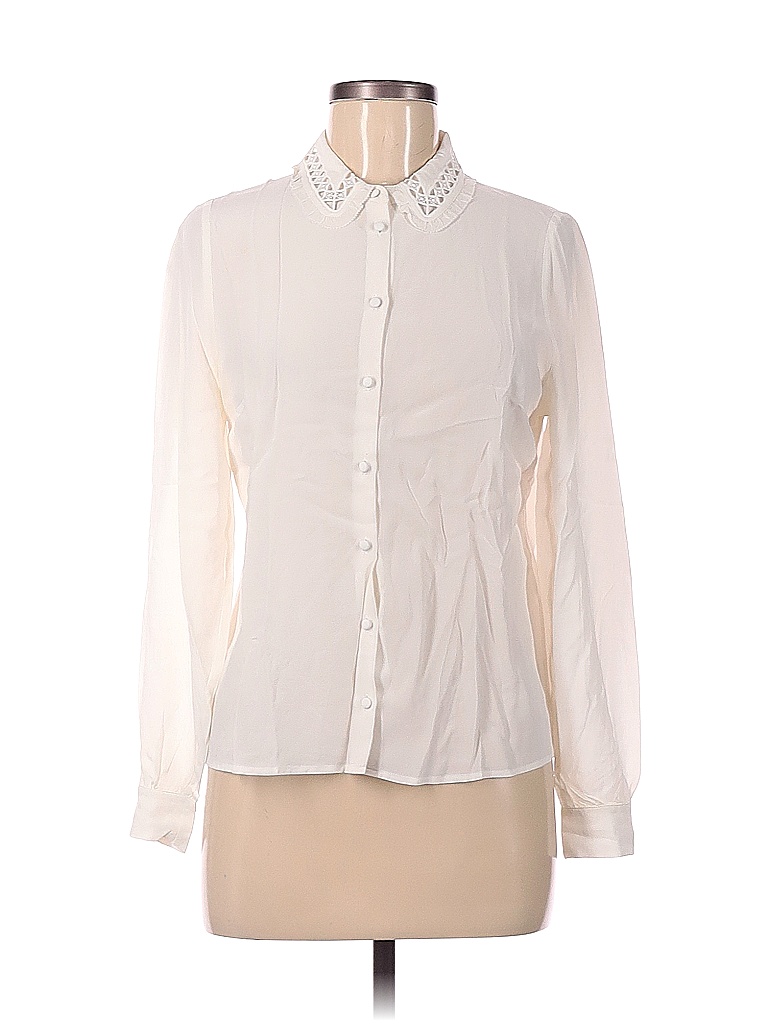 Sézane 100% Silk White Long Sleeve Silk Top Size 38 (EU) - 74% off ...