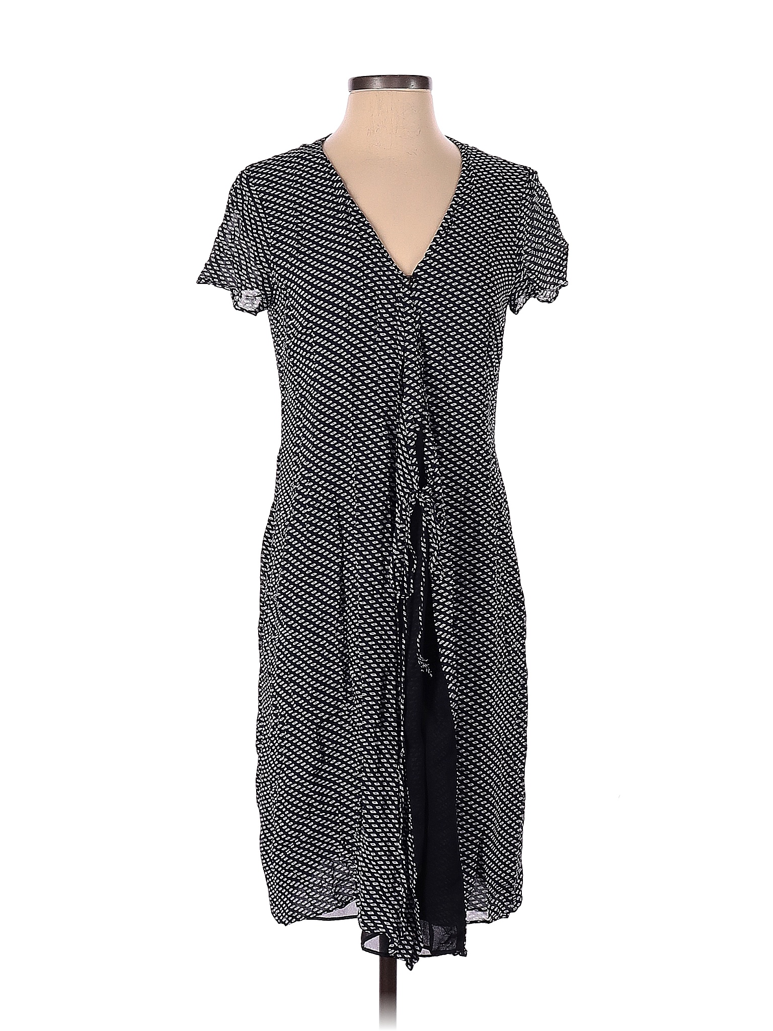 Casual Corner 100 Rayon Stripes Blue Casual Dress Size 4 72 off