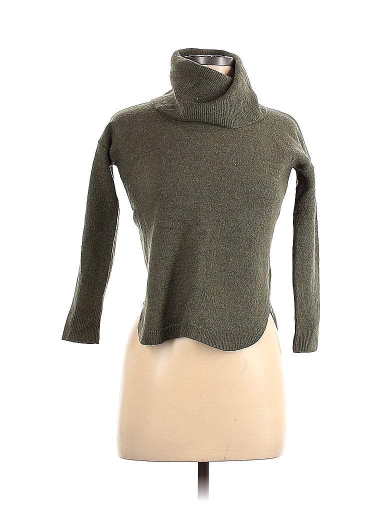 Tahari Merino Extra Fine Wool Solid Green Turtleneck Sweater Size M Off Thredup