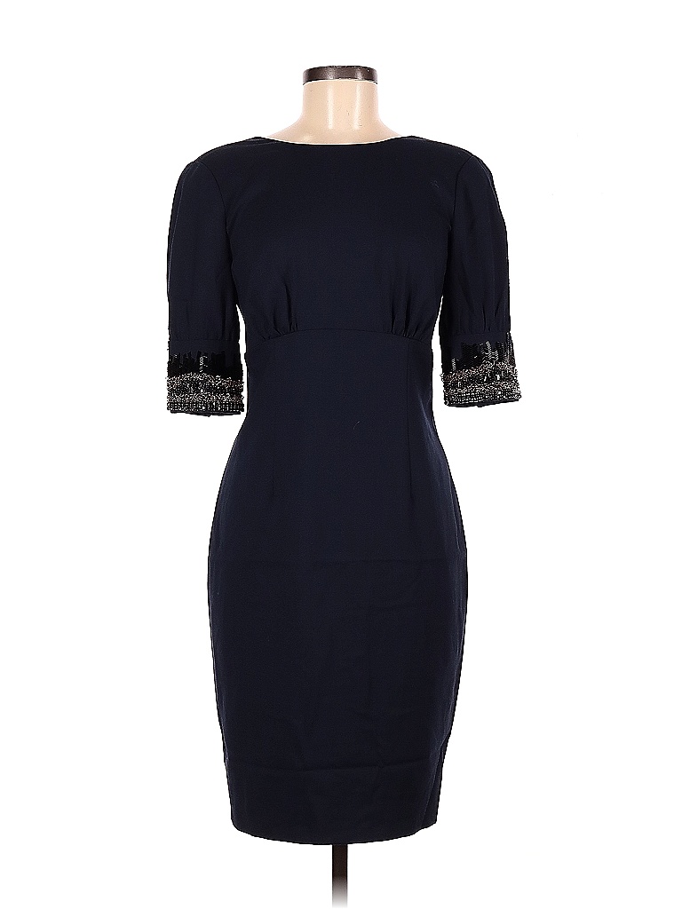 Magaschoni 100% Polyester Solid Navy Blue Cocktail Dress Size 8 - 91% ...