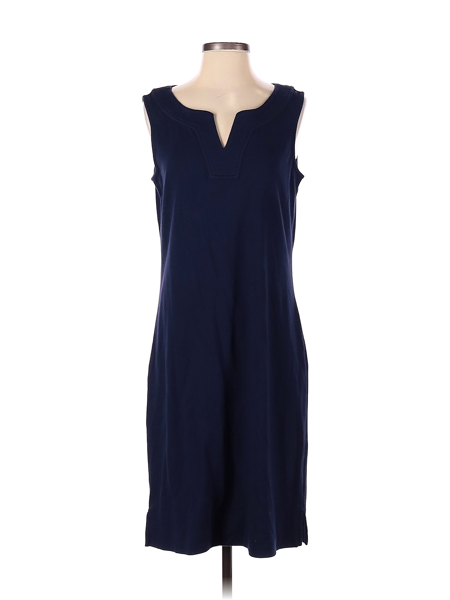 Talbots Outlet 100% Cotton Solid Navy Blue Casual Dress Size S - 76% ...